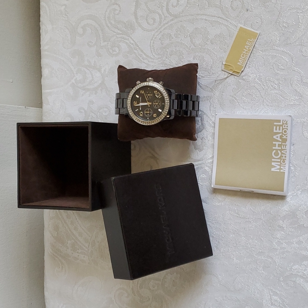 Michael Kors Black Ceramic Silver Watch MK 5190